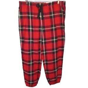 NWT Men's Brushed Flannel Cozy Red Tartan Plaid Pajama Pants XL Preppy Academia